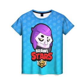 Женская футболка 3D с принтом Mortis - BRAWL STARS в городе Новоалтайск, 100% полиэфир ( синтетическое хлопкоподобное полотно) | прямой крой, круглый вырез горловины, длина до линии бедер | brawl | bull | colt | crow | el primo | game | games | leon | moba | mortis | online | penny | poco | shelly | spike | star | stars | wanted | брав | бравл | браво | звезда | звезды | игра | игры | моба | онлайн | старс