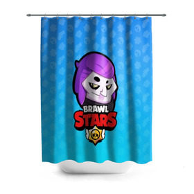 Штора 3D для ванной с принтом Mortis - BRAWL STARS в городе Новоалтайск, 100% полиэстер | плотность материала — 100 г/м2. Стандартный размер — 146 см х 180 см. По верхнему краю — пластиковые люверсы для креплений. В комплекте 10 пластиковых колец | brawl | bull | colt | crow | el primo | game | games | leon | moba | mortis | online | penny | poco | shelly | spike | star | stars | wanted | брав | бравл | браво | звезда | звезды | игра | игры | моба | онлайн | старс
