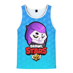 Мужская майка 3D с принтом Mortis - BRAWL STARS в городе Новоалтайск, 100% полиэстер | круглая горловина, приталенный силуэт, длина до линии бедра. Пройма и горловина окантованы тонкой бейкой | brawl | bull | colt | crow | el primo | game | games | leon | moba | mortis | online | penny | poco | shelly | spike | star | stars | wanted | брав | бравл | браво | звезда | звезды | игра | игры | моба | онлайн | старс