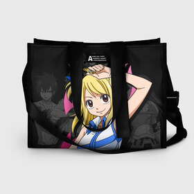 Сумка-шоппер 3D с принтом Fairy Tail Люси в городе Новоалтайск, 100% полиэстер | застегивается на металлическую кнопку; внутренний карман застегивается на молнию. Стенки укреплены специальным мягким материалом, чтобы защитить содержимое от несильных ударов
 | fairy tail | аниме | легенда о хвосте феи | люси | люси хартфилия | манга | сказка о хвосте феи | хвост феи