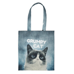 Шоппер 3D с принтом Grumpy Cat в городе Новоалтайск, 100% полиэстер | Плотность: 200 г/м2; Размер: 34×35 см; Высота лямок: 30 см | Тематика изображения на принте: кот | котики | коты | мем | мемы | сердитый кот