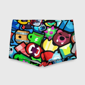 Детские купальные плавки 3D с принтом BRAWL STARS в городе Новоалтайск, Полиэстер 85%, Спандекс 15% | Слитный крой, подклад по переду изделия, узкие бретели | brawl | bull | colt | crow | el primo | game | games | leon | moba | online | penny | poco | shelly | spike | star | stars | wanted | брав | бравл | браво | звезда | звезды | игра | игры | лого | моба | онлайн | старс