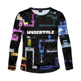 Женский лонгслив 3D с принтом UNDERTALE в городе Новоалтайск, 100% полиэстер | длинные рукава, круглый вырез горловины, полуприлегающий силуэт | annoying | asriel | chara | dog | frisk | game | games | papyrus | sans | tale | under | undertale | азриэль | андертейл | игра | игры | надоедливая | надоедливые | папирус | санс | собака | собаки | фриск | чара