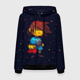 Женская толстовка 3D с принтом Фриск - UNDERTALE в городе Новоалтайск, 100% полиэстер  | двухслойный капюшон со шнурком для регулировки, мягкие манжеты на рукавах и по низу толстовки, спереди карман-кенгуру с мягким внутренним слоем. | annoying | asriel | chara | dog | frisk | game | games | papyrus | sans | tale | under | undertale | азриэль | андертейл | игра | игры | надоедливая | надоедливые | папирус | санс | собака | собаки | фриск | чара