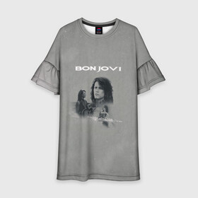 Детское платье 3D с принтом Bon Jovi в городе Новоалтайск, 100% полиэстер | прямой силуэт, чуть расширенный к низу. Круглая горловина, на рукавах — воланы | bon jovi | альбом | арена | бон | бон джови | глэм | группа | джови | джон | метал | музыка | надпись | песни | поп | попрок | рок | рокер | смайл | солист | софт | стена | хард | хеви | хевиметал
