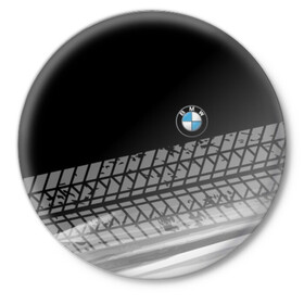 Значок с принтом BMW в городе Новоалтайск,  металл | круглая форма, металлическая застежка в виде булавки | bmw | авто | автомобиль | бмв | лого | логотип | машина | надпись | текстура