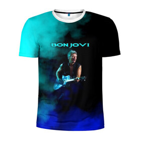 Мужская футболка 3D спортивная с принтом Bon Jovi в городе Новоалтайск, 100% полиэстер с улучшенными характеристиками | приталенный силуэт, круглая горловина, широкие плечи, сужается к линии бедра | bon jovi | john | альбом | арена | бон | бон джови | глэм | группа | джови | джон | метал | музыка | надпись | песни | поп | попрок | рок | рокер | смайл | солист | софт | стена | хард | хеви | хевиметал