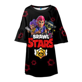 Детское платье 3D с принтом BRAWL STARS - COLT в городе Новоалтайск, 100% полиэстер | прямой силуэт, чуть расширенный к низу. Круглая горловина, на рукавах — воланы | Тематика изображения на принте: android | brawl stars | bull | colt | games | mobile game | stars | берли | бо | брок | ворон | джесси | динамайк | дэррил | игры | кольт | леон | мобильные игры | мортис | нита | пайпер | пенни | поко | пэм | рикошет | спайк | тара | фрэн