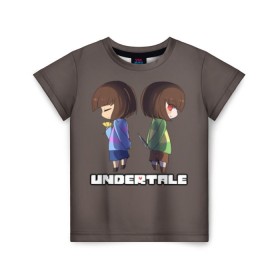 Детская футболка 3D с принтом Undertale в городе Новоалтайск, 100% гипоаллергенный полиэфир | прямой крой, круглый вырез горловины, длина до линии бедер, чуть спущенное плечо, ткань немного тянется | animation | chara | comic | dub | flowey | frisk | megalovania | papyrus | sans | undertale comic dub | андертейл | папирус | подземная | санс | сказка