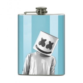 Фляга с принтом Marshmello в городе Новоалтайск, металлический корпус | емкость 0,22 л, размер 125 х 94 мм. Виниловая наклейка запечатывается полностью | fortnite | joytime | marshmallow | marshmello | маршмелло | маршмеллоу | фортнайт
