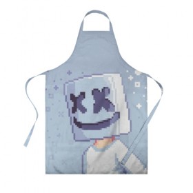 Фартук 3D с принтом Marshmello Pixel в городе Новоалтайск, 100% полиэстер | общий размер — 65 х 85 см, ширина нагрудника — 26 см, горловина — 53 см, длина завязок — 54 см, общий обхват в поясе — 173 см. Принт на завязках и на горловине наносится с двух сторон, на основной части фартука — только с внешней стороны | fortnite | joytime | marshmallow | marshmello | маршмелло | маршмеллоу | фортнайт