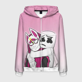 Мужская толстовка 3D на молнии с принтом Fortnite Marshmello в городе Новоалтайск, 100% полиэстер | длина до линии бедра, манжеты и пояс оформлены мягкой тканевой резинкой, двухслойный капюшон со шнурком для регулировки, спереди молния, по бокам два кармана | fortnite | joytime | marshmallow | marshmello | маршмелло | маршмеллоу | фортнайт