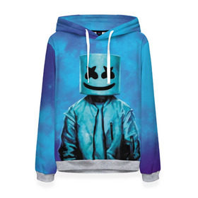 Женская толстовка 3D с принтом Marshmello в городе Новоалтайск, 100% полиэстер  | двухслойный капюшон со шнурком для регулировки, мягкие манжеты на рукавах и по низу толстовки, спереди карман-кенгуру с мягким внутренним слоем. | fortnite | joytime | marshmallow | marshmello | маршмелло | маршмеллоу | фортнайт