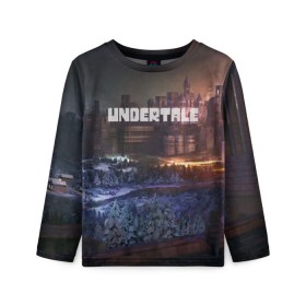 Детский лонгслив 3D с принтом UNDERTALE в городе Новоалтайск, 100% полиэстер | длинные рукава, круглый вырез горловины, полуприлегающий силуэт
 | game | undertale | азриэль дримурр | альфис | андайн | андертейл | асгор дримурр | добро | дьявол | зло | игра | игры | кости | меттатон | папирус | санс | стрела | ториэль | трезубец | фриск | чара | черный