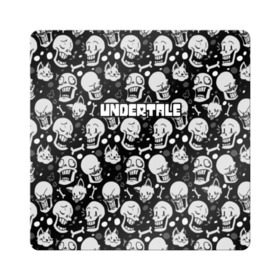 Магнит виниловый Квадрат с принтом UNDERTALE в городе Новоалтайск, полимерный материал с магнитным слоем | размер 9*9 см, закругленные углы | Тематика изображения на принте: game | undertale | азриэль дримурр | альфис | андайн | андертейл | асгор дримурр | добро | дьявол | зло | игра | игры | кости | меттатон | папирус | санс | стрела | ториэль | трезубец | фриск | чара | черный