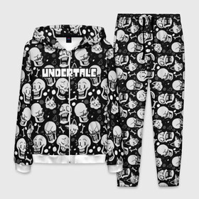 Мужской костюм 3D с принтом UNDERTALE в городе Новоалтайск, 100% полиэстер | Манжеты и пояс оформлены тканевой резинкой, двухслойный капюшон со шнурком для регулировки, карманы спереди | Тематика изображения на принте: game | undertale | азриэль дримурр | альфис | андайн | андертейл | асгор дримурр | добро | дьявол | зло | игра | игры | кости | меттатон | папирус | санс | стрела | ториэль | трезубец | фриск | чара | черный