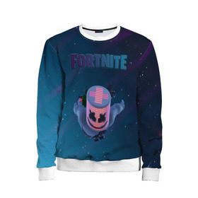 Детский свитшот 3D с принтом Fortnite x Marshmello (Smail). в городе Новоалтайск, 100% полиэстер | свободная посадка, прямой крой, мягкая тканевая резинка на рукавах и понизу свитшота | 3d | fortnite | marshmello | smail | абстракция | дизайн | звезды | игра | искусство | космос | маршмеллоу | надпись | смайл | стиль | текстура | эмблема