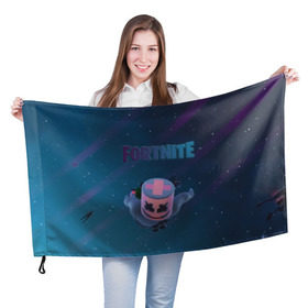 Флаг 3D с принтом Fortnite x Marshmello (Smail). в городе Новоалтайск, 100% полиэстер | плотность ткани — 95 г/м2, размер — 67 х 109 см. Принт наносится с одной стороны | 3d | fortnite | marshmello | smail | абстракция | дизайн | звезды | игра | искусство | космос | маршмеллоу | надпись | смайл | стиль | текстура | эмблема
