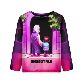 Детский лонгслив 3D с принтом UNDERTALE в городе Новоалтайск, 100% полиэстер | длинные рукава, круглый вырез горловины, полуприлегающий силуэт
 | game | undertale | азриэль дримурр | альфис | андайн | андертейл | асгор дримурр | добро | дьявол | зло | игра | игры | кости | меттатон | папирус | санс | стрела | ториэль | трезубец | фриск | чара | черный