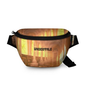 Поясная сумка 3D с принтом UNDERTALE в городе Новоалтайск, 100% полиэстер | плотная ткань, ремень с регулируемой длиной, внутри несколько карманов для мелочей, основное отделение и карман с обратной стороны сумки застегиваются на молнию | game | undertale | азриэль дримурр | альфис | андайн | андертейл | асгор дримурр | добро | дьявол | зло | игра | игры | кости | меттатон | папирус | санс | стрела | ториэль | трезубец | фриск | чара | черный