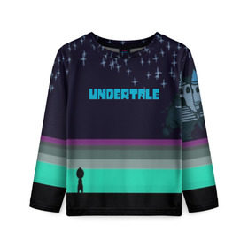 Детский лонгслив 3D с принтом UNDERTALE GAME в городе Новоалтайск, 100% полиэстер | длинные рукава, круглый вырез горловины, полуприлегающий силуэт
 | game | undertale | азриэль дримурр | альфис | андайн | андертейл | асгор дримурр | добро | дьявол | зло | игра | игры | кости | меттатон | папирус | санс | стрела | ториэль | трезубец | фриск | чара | черный