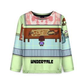 Детский лонгслив 3D с принтом UNDERTALE в городе Новоалтайск, 100% полиэстер | длинные рукава, круглый вырез горловины, полуприлегающий силуэт
 | game | undertale | азриэль дримурр | альфис | андайн | андертейл | асгор дримурр | добро | дьявол | зло | игра | игры | кости | меттатон | папирус | санс | стрела | ториэль | трезубец | фриск | чара | черный
