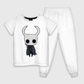 Детская пижама хлопок с принтом Hollow Knight в городе Новоалтайск, 100% хлопок |  брюки и футболка прямого кроя, без карманов, на брюках мягкая резинка на поясе и по низу штанин
 | hollow knight | детская | для детей | игра | компьютерная игра | королевство | рыцарь | темный рыцарь | холлов кнайт | экшен