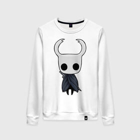 Женский свитшот хлопок с принтом Hollow Knight в городе Новоалтайск, 100% хлопок | прямой крой, круглый вырез, на манжетах и по низу широкая трикотажная резинка  | hollow knight | детская | для детей | игра | компьютерная игра | королевство | рыцарь | темный рыцарь | холлов кнайт | экшен
