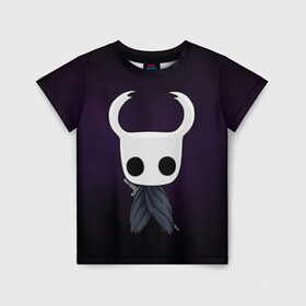 Детская футболка 3D с принтом Hollow Knight в городе Новоалтайск, 100% гипоаллергенный полиэфир | прямой крой, круглый вырез горловины, длина до линии бедер, чуть спущенное плечо, ткань немного тянется | hollow knight | детская | для детей | игра | компьютерная игра | королевство | рыцарь | темный рыцарь | холлов кнайт | экшен