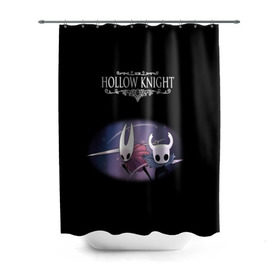 Штора 3D для ванной с принтом Hollow Knight. в городе Новоалтайск, 100% полиэстер | плотность материала — 100 г/м2. Стандартный размер — 146 см х 180 см. По верхнему краю — пластиковые люверсы для креплений. В комплекте 10 пластиковых колец | 3d | hollow knight | игра | полый рыцарь | холлоу найт
