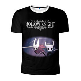 Мужская футболка 3D спортивная с принтом Hollow Knight. в городе Новоалтайск, 100% полиэстер с улучшенными характеристиками | приталенный силуэт, круглая горловина, широкие плечи, сужается к линии бедра | Тематика изображения на принте: 3d | hollow knight | игра | полый рыцарь | холлоу найт