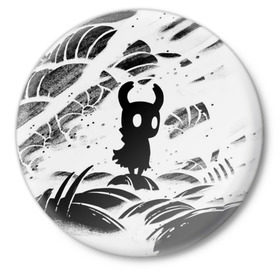 Значок с принтом Hollow Knight в городе Новоалтайск,  металл | круглая форма, металлическая застежка в виде булавки | Тематика изображения на принте: hollow knight | детская | для детей | игра | компьютерная игра | королевство | рыцарь | темный рыцарь | холлов кнайт | экшен