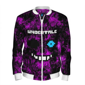 Мужской бомбер 3D с принтом Undertale Sans. в городе Новоалтайск, 100% полиэстер | застегивается на молнию, по бокам два кармана без застежек, по низу бомбера и на воротнике - эластичная резинка | 3d | pixel | sans | undertale | абстракция | андертейл | без глаз | игра | надпись | пиксель | пикселя | подземная история | текстура