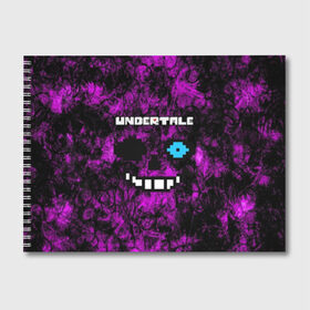 Альбом для рисования с принтом Undertale Sans в городе Новоалтайск, 100% бумага
 | матовая бумага, плотность 200 мг. | Тематика изображения на принте: 3d | pixel | sans | undertale | абстракция | андертейл | без глаз | игра | надпись | пиксель | пикселя | подземная история | текстура