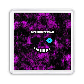 Магнит 55*55 с принтом Undertale Sans. в городе Новоалтайск, Пластик | Размер: 65*65 мм; Размер печати: 55*55 мм | Тематика изображения на принте: 3d | pixel | sans | undertale | абстракция | андертейл | без глаз | игра | надпись | пиксель | пикселя | подземная история | текстура