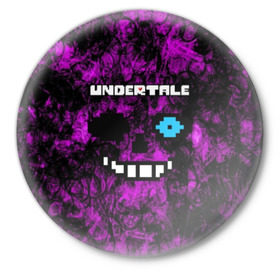 Значок с принтом Undertale Sans. в городе Новоалтайск,  металл | круглая форма, металлическая застежка в виде булавки | 3d | pixel | sans | undertale | абстракция | андертейл | без глаз | игра | надпись | пиксель | пикселя | подземная история | текстура