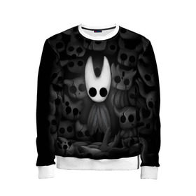 Детский свитшот 3D с принтом Hollow Knight в городе Новоалтайск, 100% полиэстер | свободная посадка, прямой крой, мягкая тканевая резинка на рукавах и понизу свитшота | Тематика изображения на принте: hollow knight | детская | для детей | игра | компьютерная игра | королевство | рыцарь | темный рыцарь | холлов кнайт | экшен