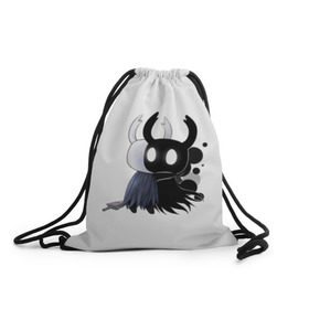 Рюкзак-мешок 3D с принтом Hollow Knight в городе Новоалтайск, 100% полиэстер | плотность ткани — 200 г/м2, размер — 35 х 45 см; лямки — толстые шнурки, застежка на шнуровке, без карманов и подкладки | hollow knight | детская | для детей | игра | компьютерная игра | королевство | рыцарь | темный рыцарь | холлов кнайт | экшен