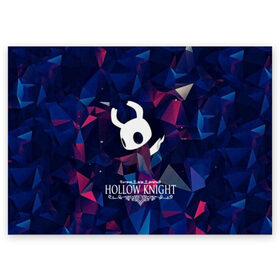 Поздравительная открытка с принтом Hollow Knight в городе Новоалтайск, 100% бумага | плотность бумаги 280 г/м2, матовая, на обратной стороне линовка и место для марки
 | hollow knight | детская | для детей | игра | компьютерная игра | королевство | рыцарь | темный рыцарь | холлов кнайт | экшен