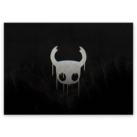 Поздравительная открытка с принтом Hollow Knight в городе Новоалтайск, 100% бумага | плотность бумаги 280 г/м2, матовая, на обратной стороне линовка и место для марки
 | hollow knight | детская | для детей | игра | компьютерная игра | королевство | рыцарь | темный рыцарь | холлов кнайт | экшен