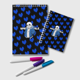 Блокнот с принтом Undertale в городе Новоалтайск, 100% бумага | 48 листов, плотность листов — 60 г/м2, плотность картонной обложки — 250 г/м2. Листы скреплены удобной пружинной спиралью. Цвет линий — светло-серый
 | Тематика изображения на принте: 3d | pattern | pixel | sans | undertale | абстракция | андертейл | без глаз | игра | надпись | паттерн | пиксель | пикселя | подземная история | сердце | текстура
