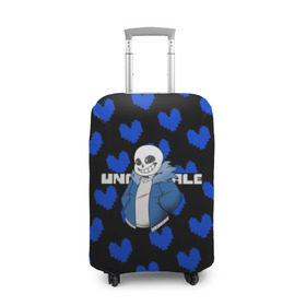 Чехол для чемодана 3D с принтом Undertale. в городе Новоалтайск, 86% полиэфир, 14% спандекс | двустороннее нанесение принта, прорези для ручек и колес | 3d | pattern | pixel | sans | undertale | абстракция | андертейл | без глаз | игра | надпись | паттерн | пиксель | пикселя | подземная история | сердце | текстура