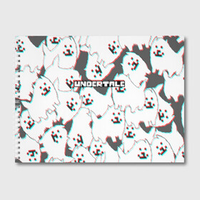 Альбом для рисования с принтом Undertale (Надоедливый пёс) в городе Новоалтайск, 100% бумага
 | матовая бумага, плотность 200 мг. | Тематика изображения на принте: 3d | glitch | pixel | undertale | андертейл | без глаз | глитч | игра | надоедливая собака | надоедливый пес | надпись | пиксель | пикселя | подземная история | текстура