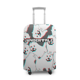 Чехол для чемодана 3D с принтом Undertale (Надоедливый пёс). в городе Новоалтайск, 86% полиэфир, 14% спандекс | двустороннее нанесение принта, прорези для ручек и колес | 3d | glitch | pixel | undertale | андертейл | без глаз | глитч | игра | надоедливая собака | надоедливый пес | надпись | пиксель | пикселя | подземная история | текстура