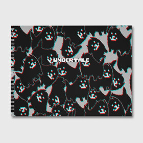 Альбом для рисования с принтом Undertale (Надоедливый пёс) в городе Новоалтайск, 100% бумага
 | матовая бумага, плотность 200 мг. | Тематика изображения на принте: 3d | glitch | pixel | undertale | андертейл | без глаз | глитч | игра | надоедливая собака | надоедливый пес | надпись | пиксель | пикселя | подземная история | текстура