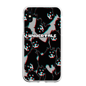 Чехол для iPhone XS Max матовый Undertale (Надоедливый пёс): в городе Новоалтайск, Силикон | Область печати: задняя сторона чехла, без боковых панелей | 3d | glitch | pixel | undertale | андертейл | без глаз | глитч | игра | надоедливая собака | надоедливый пес | надпись | пиксель | пикселя | подземная история | текстура