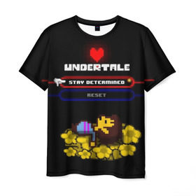 Мужская футболка 3D с принтом Undertale. в городе Новоалтайск, 100% полиэфир | прямой крой, круглый вырез горловины, длина до линии бедер | 3d | pixel | undertale | абстракция | андертейл | геометрия | игра | надпись | пиксель | пикселя | подземная история | сердце | текстура