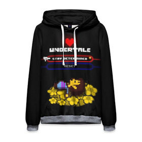 Мужская толстовка 3D с принтом Undertale. в городе Новоалтайск, 100% полиэстер | двухслойный капюшон со шнурком для регулировки, мягкие манжеты на рукавах и по низу толстовки, спереди карман-кенгуру с мягким внутренним слоем. | 3d | pixel | undertale | абстракция | андертейл | геометрия | игра | надпись | пиксель | пикселя | подземная история | сердце | текстура