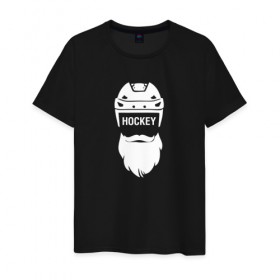Мужская футболка хлопок с принтом Hockey в городе Новоалтайск, 100% хлопок | прямой крой, круглый вырез горловины, длина до линии бедер, слегка спущенное плечо. | Тематика изображения на принте: борода | вратарь | красная машина | нападающий | пятерка | россия | хоккеист | хоккей | шлем | я люблю хоккей