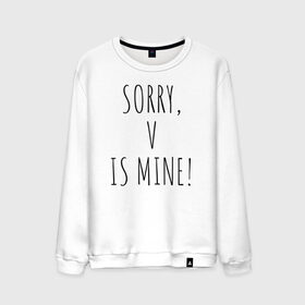 Мужской свитшот хлопок с принтом SORRY,V IS MINE! в городе Новоалтайск, 100% хлопок |  | bts | mine | sorry | v is mine | английский | бтс | буквы | извините это мое | слова | фраза